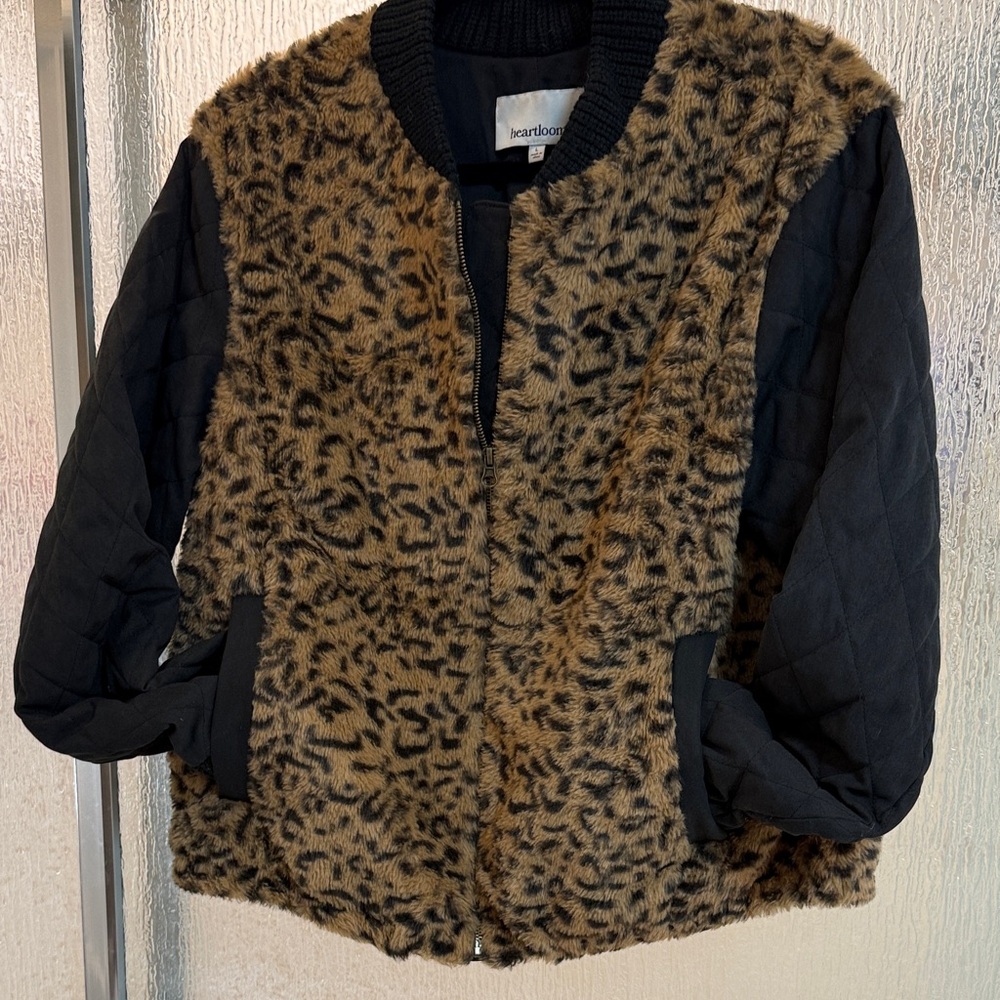Heartloom Animal Print Faux Fur Jacket